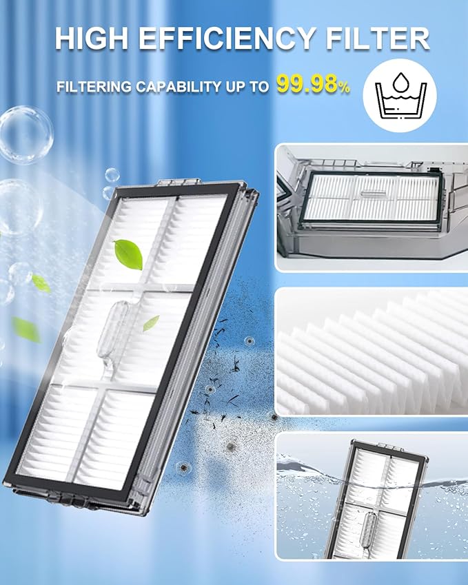 Replacement Parts Kit for Roborock SAROS 10R/ Qrevo CurvX Robot Vacuum - 29pc Maintenance Bundle: 2 Roller Brushes, 6 Side Brushes, 4 Filters, 8 Mop Pads, 6 Dust Bags| OEM Compatible & Precision Fit