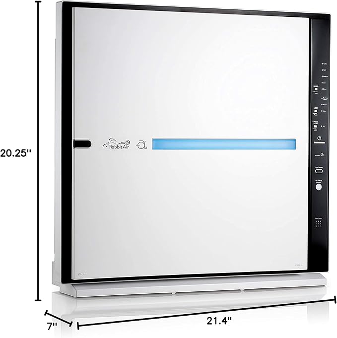 Rabbit Air, MinusA2 Air Purifiers for Home, Ultra Quiet HEPA Air Purifier - Wall Mountable Air Purifiers for Home, Allergies, Dust, Mold, Smoke & VOCs - (SPA-780N, White, Asthma and Allergy Friendly)