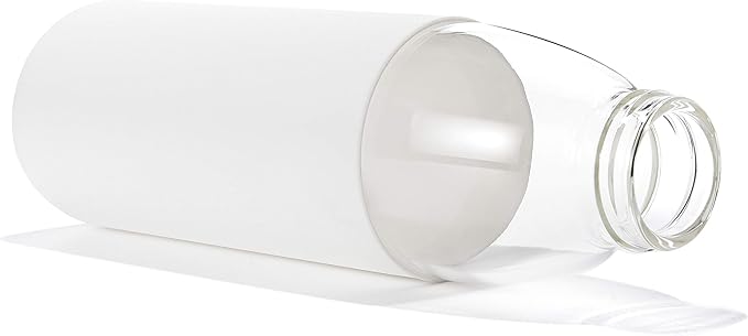 veegoal 18 Oz Borosilicate Glass Water Bottles with Bamboo Lid, BPA-FREE, Non-Slip Silicone Sleeve, and Stainless Steel Leak Proof Lid - Reusable Glass Bottle for Men and Women