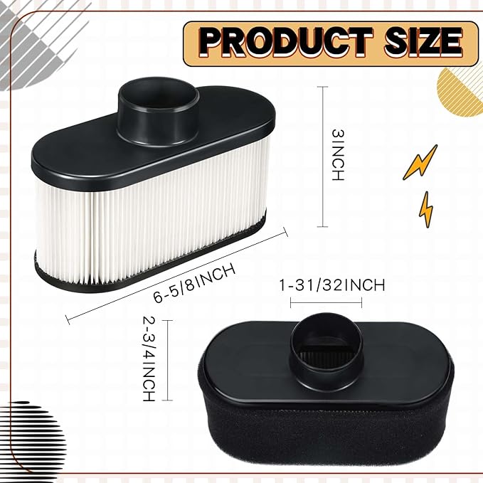 Gisafai 11013-7047 11013-0752 11013-0726 Air Filter with Pre Filter 11013-7046 Compatible with Kawasaki FR651V FR691V FR730V FS481V FS541V FS600V FS651V FS691V FS730V 4 Cycle Engine Lawn Mower (6 Pcs)