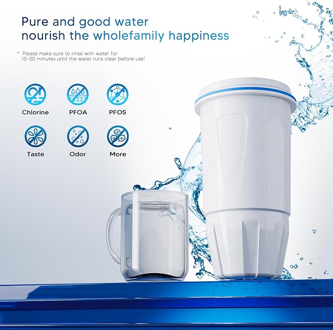 BOGDA 6 Pack Water Filter Replacement Zero, 5-Stage Compatible with Zero Pitcher and Dispenser, Fit for Zero Filter Water Replacement Filters and ZR-001 ZR-017 ZR-004