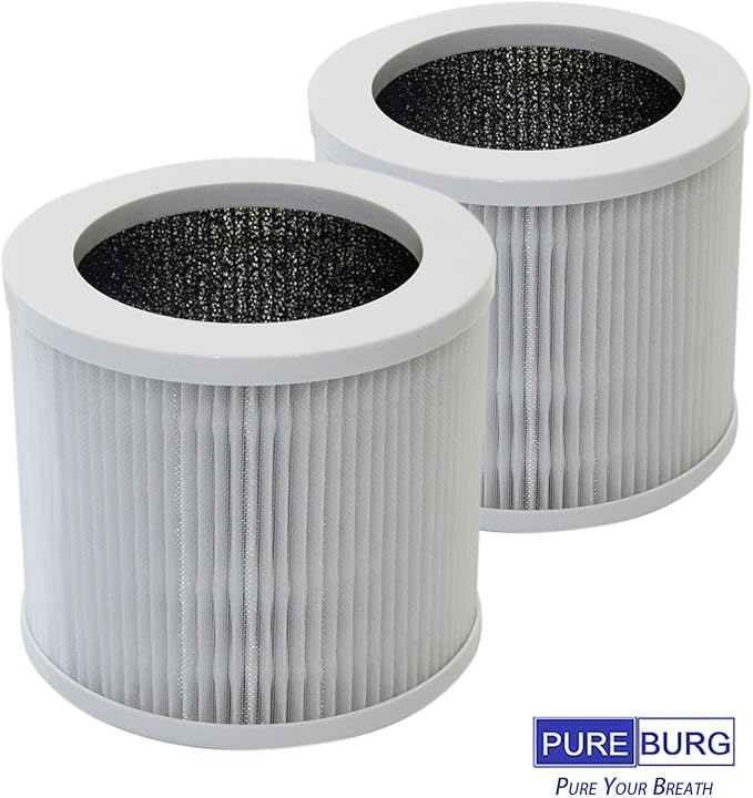 PUREBURG Replacement HEPA Filter Compatible with VEWIOR A1 HQSC-50 HQKJ-80,AMEIFU AP01W, KOIOS HQKJ-50, Tailulu HQZZ-60 PUR0003 Air Purifiers, 2-Pack H13