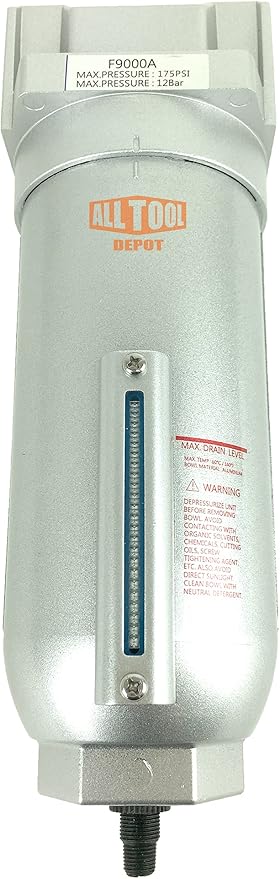 3/4" NPT SUPER DUTY Industrial Grade Particulate Filter/Water Trap For Air Compressor Compressed Air Lines, 5u With Metal Bowl (AUTO DRAIN)