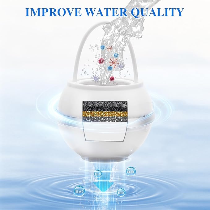 Bathtub Water Filter Remove Chlorine Improve Water Quality to Softer, Smoother Skin, Shower,BPA Free-2,500 Gallons of Filtration