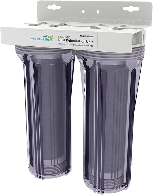 Aquatic Life Color Changing Deionization DI Resin for Hydroponic Reverse Osmosis Water Filter System RO Filtration Unit, Double Canister