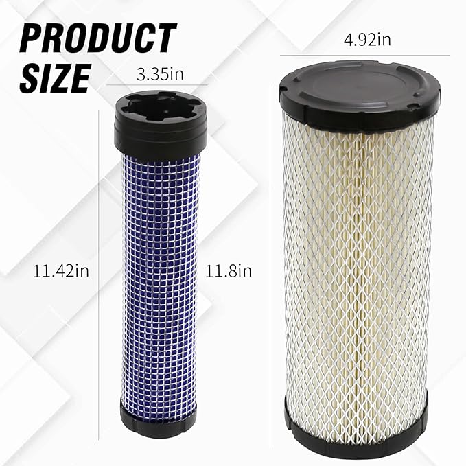 P822768 Air Filters, Replacement for Kubota L48 R420 R520 U45S M4700 M4800 M4900 M5400 M5700 U45ST U55-4 MX4700 MX5000, Replaces R1401-42280 P822769 RE68048 RE68049