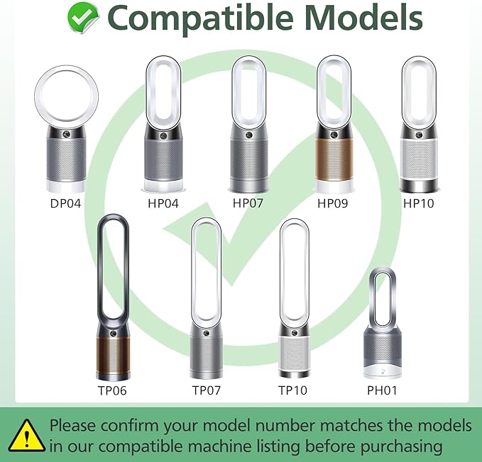 360° Combi 2 in 1 HEPA + Carbon Filter for Dyson TP04 HP04 TP07 TP06 HP06 TP4A TP7A PH02 PH01 PH03 PH04 PH3A HP09 TP09 HP07 HP10 TP10 HP4A HP7A DP04 Air Purifi-er, HEPA Carbon Filter #965432-01