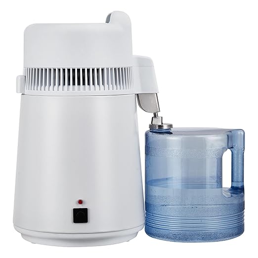 6L Water Distiller,Household Stainless Steel Distilled Water Purifier,Countertop Distilled Water Maker,6Litre Distilled Water Machine for Home.White Plastic Jug.