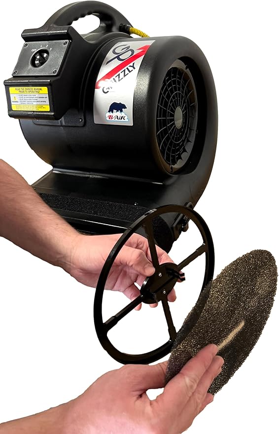 Dryer Filter Kit with Frame - Compatible with Grizzly Air Mover GP-1 Dog Cage Dryer Fan - for Use by Pet Groomers and Kennels - Includes 2 Filters and 2 Frames, Black