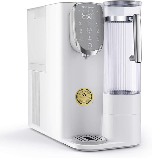 Countertop Reverse Osmosis Water Filter, Chills Purified Water 40°F, 6 Stage w/UV RO Filtration System, Removable Water Pitcher, Removes 1K+ Impurities NSF 372 & 58, Large Capacity & Quick Dispense