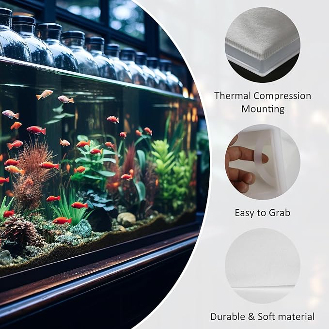 7 Inch Rectangle Filter Sock, 4 Pcs Saltwater Aquarium Filter Bags 300 μm Aquarium Filter Accessories for Saltwater Freshwater Fish Tank Filter