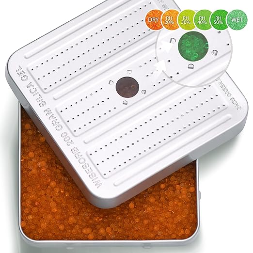 200 Gram 4 Pack Gun Safe Dehumidifier, Reusable Silica Gel Dehumidifier, Indicating Silica Gel Desiccant Canister (Orange to Green)
