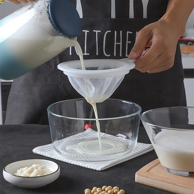 2 Pack Fine Nylon Mesh Strainer,Reusable Mesh Filter Bags for Filter NutMilk, Coffee, Milk, Butter, Juices and Fresh Cheese (300 Mesh)