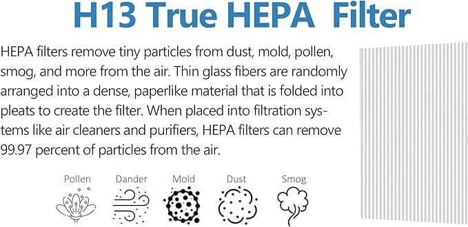 Cleair 230 Air Purifier Replacement Filter, 3 Stage H13 True HEPA Filter - Removes 99.97% Dust, Pet Dander, Smoke, Pollen