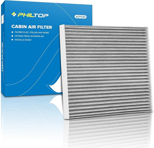 PHILTOP ACF030 (CF12000) Cabin Air Filter, Replacement for Cherokee (2014-2018) Premium Cabin Filter with Activated Carbon Filter Up Dust Pollen Odor