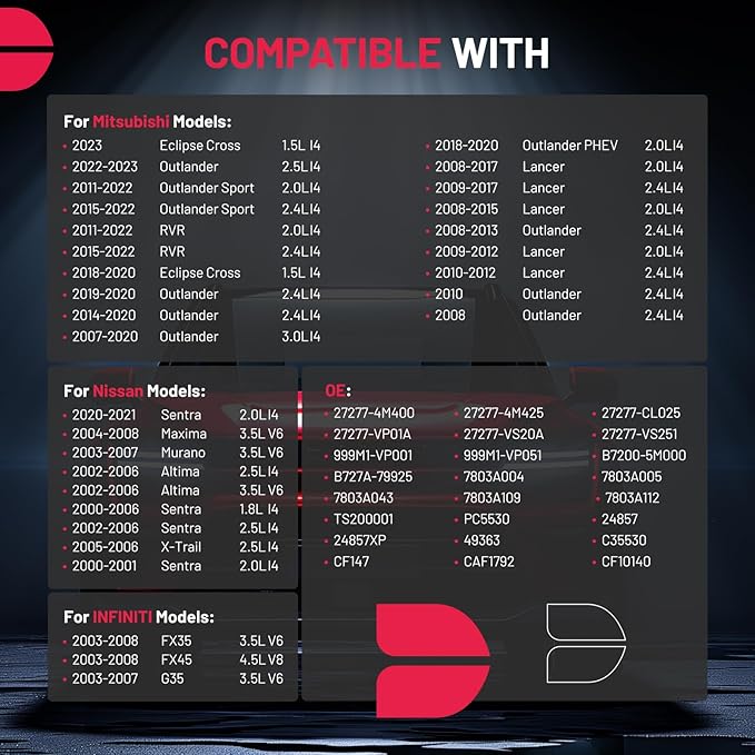 BDFHYK 1PC CF10140 Cabin Air Filter with Activated Carbon Compatible with Mitsubishi Eclipse Cross, Outlander, Outlander Sport, RVR, Compatible with Nissan Sentra, Maxima, Murano, Altima