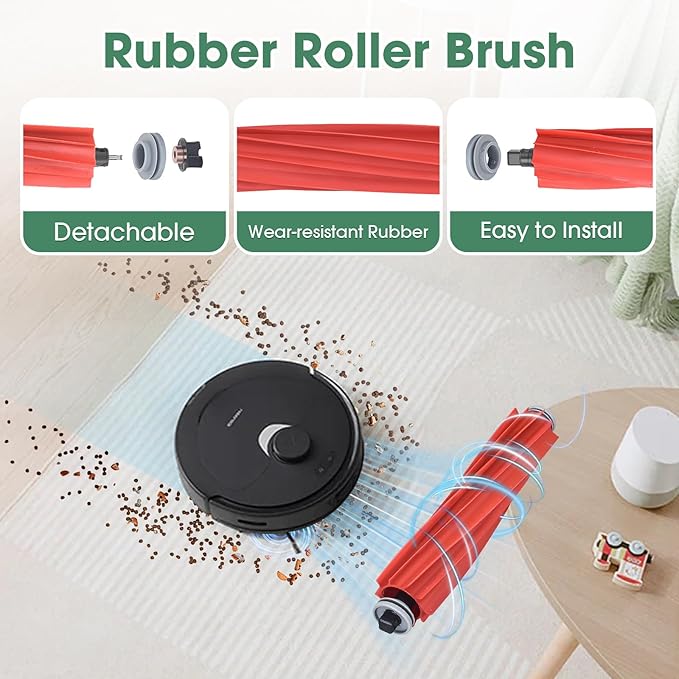 21PCS Accessory Kit for Roborock Q Revo Robot Vacuum Cleaner Replacement Part【Not for Qrevo S/Pro/Plus/MaxV】2 Main Brush, 4 Filter, 4 Mop Pad, 4 Side Brushes, 4 Dust Bag, 3 Cleaning Tool