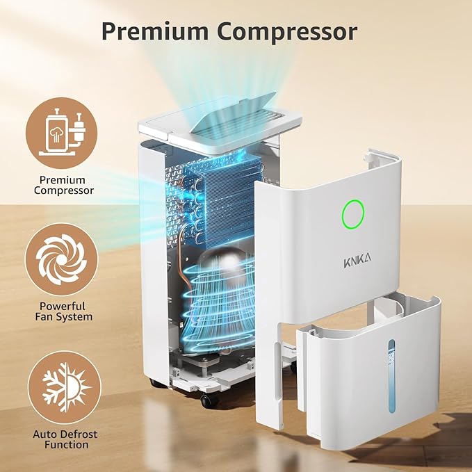 19 Pint Quiet Dehumidifier with Drain Hose, 1300 Sq.ft Dehumidifiers for Home, Smart Humidity Control & Display, 24H Timer, Washable Filter, Idea for Bathroom Basement Bedroom RV Large Room