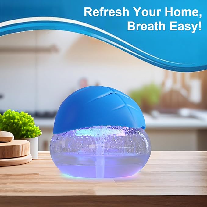 Water-Based Purifier Air Washer, Air Revitalizer & Freshener, Air Fresher with 7 LED Color Changing Light for Rooms (Blue)