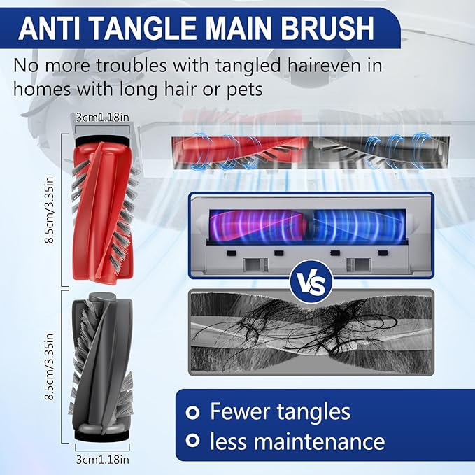 34 PCS Qrevo S5V Replacement Accessories for Roborock Qrevo Curv / S5X / Edge/Edge S5A / Qrevo S5V Robot Vacuum, 2 Mainbrush, 6 Scent Tablets, 4 HEPA Filters, 6 Dust Bags, 6 Mop Pads, 6 Side Brush