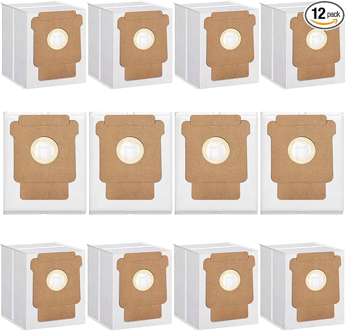 12 Pack Q0520 Vacuum Bags for iRobot Roomba Vacuum 2 Q0520 Essential Robot Vacuum Cleaner,Roomba 105 Combo/Vac,Plus 405 404 505 Combo Max 705 Vac,Max 705 Combo Robot,Disposable Auto-Empty Dust Bin Bag