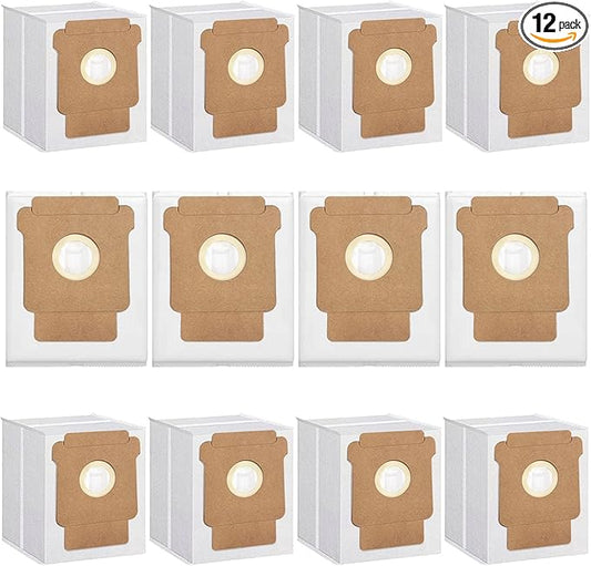 12 Pack Q0520 Vacuum Bags for iRobot Roomba Vacuum 2 Q0520 Essential Robot Vacuum Cleaner,Roomba 105 Combo/Vac,Plus 405 404 505 Combo Max 705 Vac,Max 705 Combo Robot,Disposable Auto-Empty Dust Bin Bag