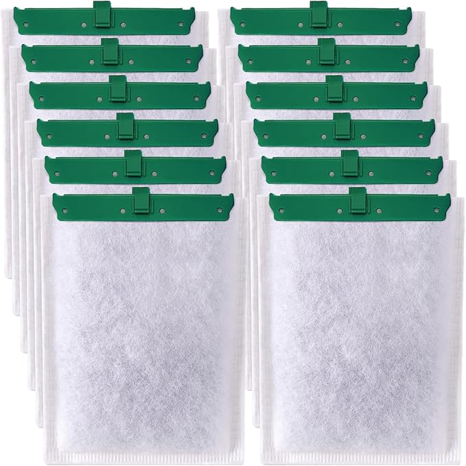 12 Pack Aquarium Filter Cartridge for Whisper Bio-Bag Filters, Large Replacement Filter Cartridges for Whisper Filters 20i,40i/IQ20,30,45,60/PF20,30,40,60 and ReptoFilter