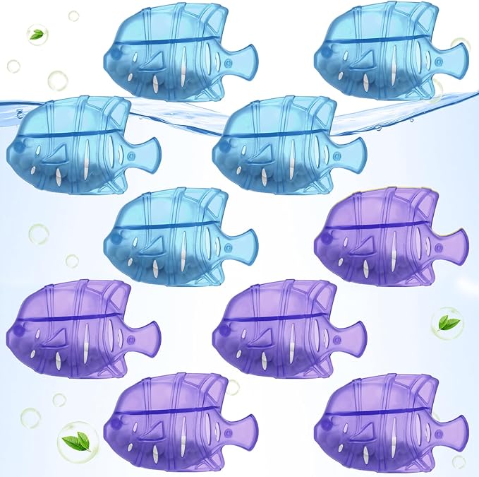10PC Humidifier Cleaner Fish Universal Humidifier Tank Cleaner Works in All humidifiers and Fish Tanks Purifies Water, Prevent Hard Water Build-Up,Demineralization Cleaner(Blue Purple)