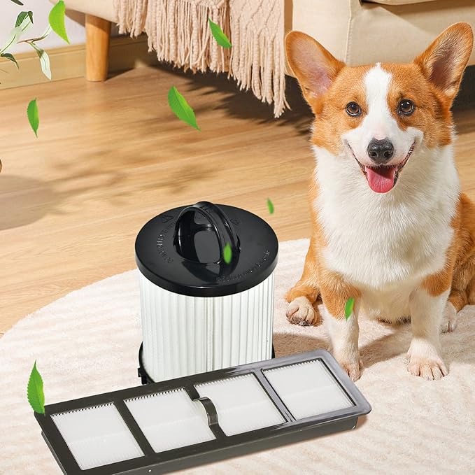 SaferCCTV Replacement EF6 HEPA Filter and Washable Reusable Cup Filter Vacuum Filter DCF21 Replace#67821, 68931, 68931A, EF91 Compatible with Eureka Airspeed AS1000 Series Upright Vacuum Cleaners (2