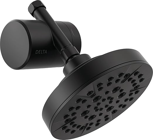 Delta Faucet 5-Setting Shower Head Matte Black with Clarifi Standard Shower Filter Attachment with Filter