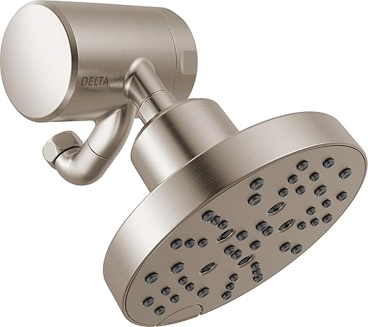Delta Faucet 5-Setting H2Okinetic Shower Head Brushed Nickel with Clarifi Premium Shower Filter Attachment with Filter