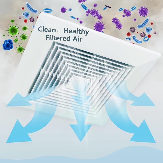 Buryeah 2 Rolls of 120 Inch Air Vent Filters Blue and White, DIY Size Filter, Dustproof Floor Vent Media Pad for Aquarium HVAC Home, 25" Wide