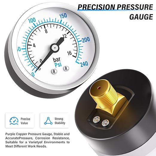 TAILONZ PNEUMATIC 0-240 PSI 1/2 Inch NPT Industrial Grade 4-Stage Air Drying System, Particulate Filter, Dual Desiccant Dryer, 5 Micron & 0.01 Micron Filtration (Auto Drain)