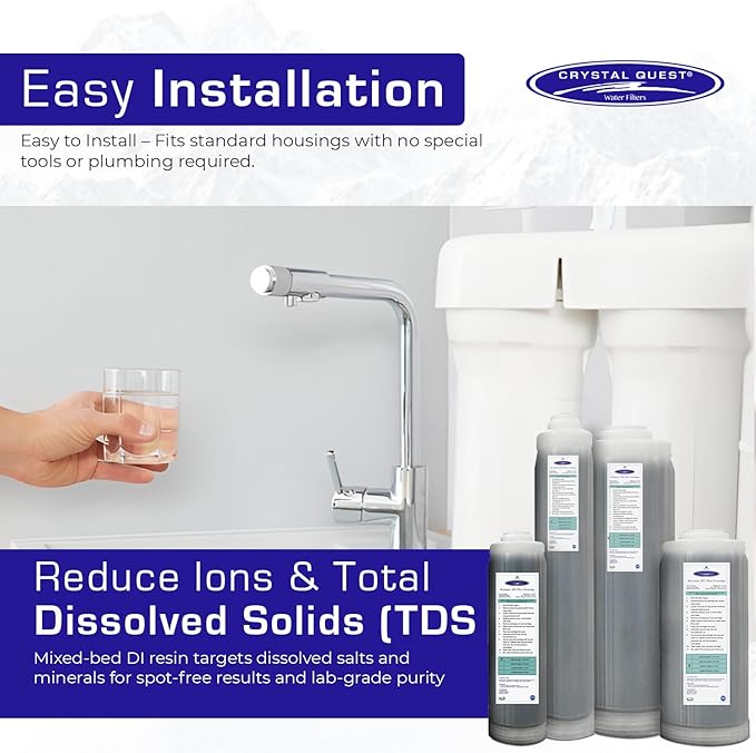 Ultra High Purity DI Resin Cartridge | 4-5/8" x 20" | Crystal Quest