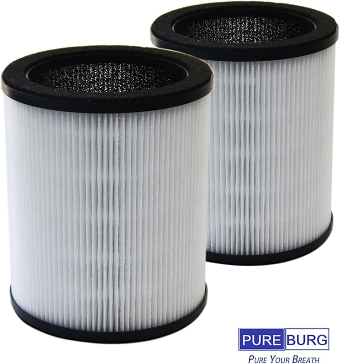 PUREBURG Replacement True HEPA Filter Compatible with Druiap KJ80 Air Purifier,Part# AF3080, H13 3-Stage Filtration High-efficiency Activated carbon 2-in-1 Air Clean Dust VOCs,2-Pack