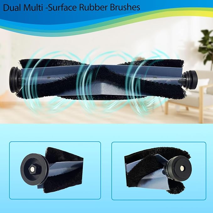 24 Pack Replacement Parts Accessories Compatible for Eufy X10 Pro Omni Vacuum Cleaner, 2 Main Brush 4 Vacuum Filters 4 Side Brushes 6 Mops 6 Vacuum Bags, X10 Pro Omni Accessories Kit