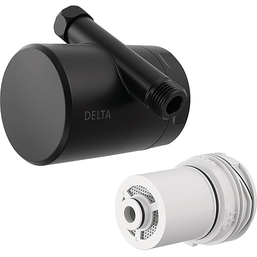 Delta Faucet Clarifi Standard Shower Filter Attachment Matte Black with Additional Filter Cartridge