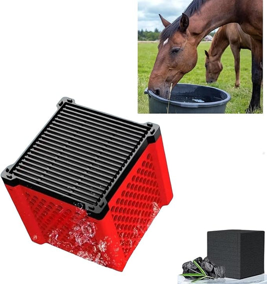 Pure Cube Water Trough Filter 2.0 Eco Aquarium Water Purifier Cube with Honeycomb Charcoal for Fish Tanks, Horse Troughs, Livestock & Stock Tanks (Red, 1PCS)