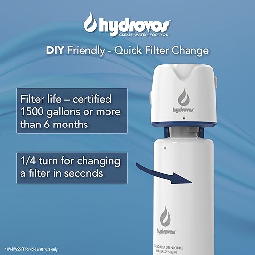 DWSS Under Sink Water Filter for RV, NSF 53 Certified Removes Microplastics, Reduces Cysts, Chlorine, Under Counter Water Filtration System for Kitchen, Bathroom