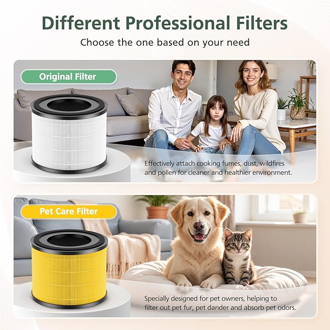 AP-S0610L Air Filter Replacement for MOOKA AP-S0610L Air Purifier, 3-IN-1 Hepa Filter, High-Efficiency Activated Carbon Replacement Filter - 2 Pack