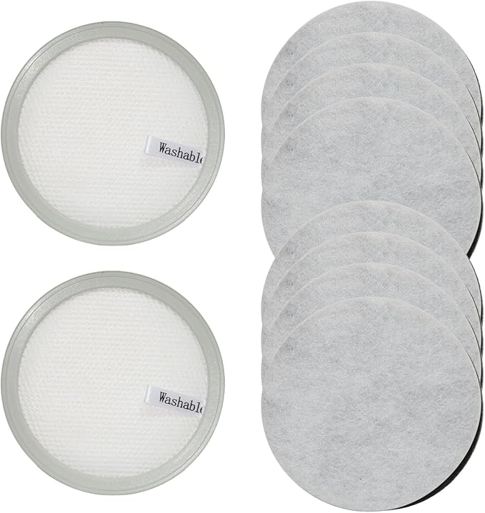 PUREBURG Replacement Filter Kit for HomeRunPet Ultra Quiet Dog Grooming Vacuum HC-15, 2 Filter Cartridge & 8 Filter Pad, Pet Vacuum Filter