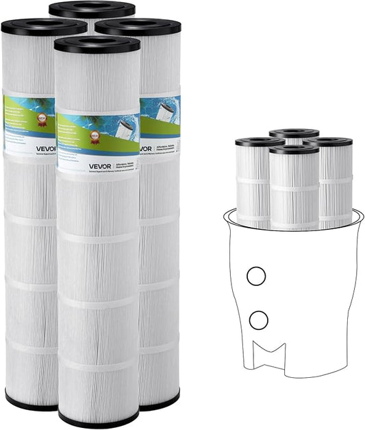 VEVOR PLFPCC130 Pool Filter Replaces Pentair CCP520, R173578, PCC130, Ultral-A7, Unicel C-7472, Filbur FC-1978, FC-6475, Pentair Clean and Clear Plus 520, 817-0131, 178585, L x OD: 32 1/16"x7"