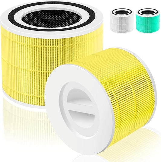 Core 300 Pet Care Replacement Filter for LEVOIT Core 300/Core 300-P/Core 300S Air Purifier,3-in-1 H13 Grade True HEPA with Activated Carbon Filter, Compare to Part No. Core 300-RF,2 Pack,Yellow