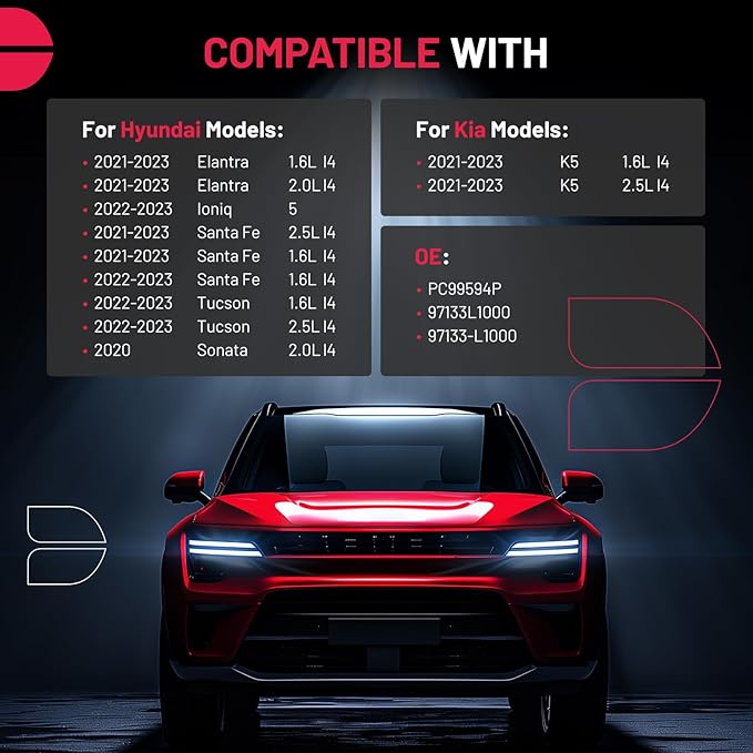 BDFHYK 1PC PC99594P Cabin Air Filter with Activated Carbon Compatible with Hyundai 2021-2023 Elantra/Santa Fe, 2020 Sonata, Ioniq 5/Tucson 2022-2023, Compatible with Kia K5 1.6L 2021-2023