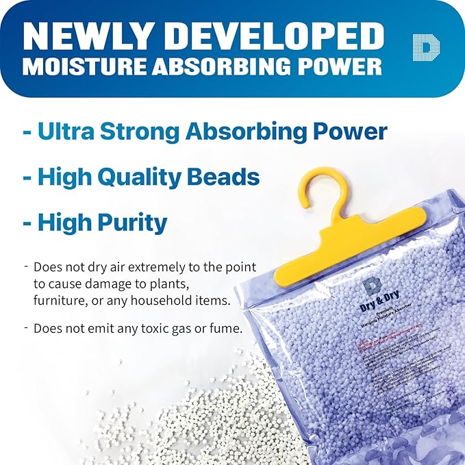 Dry & Dry 4 Pack[14 OZ] Premium Moisture Absorbers Dehumidifiers for Home Dehumidifier for Basement Dehumdifiers for Bedroom Small Dehumidifiers - Dehumidifiers Moisture Absorber