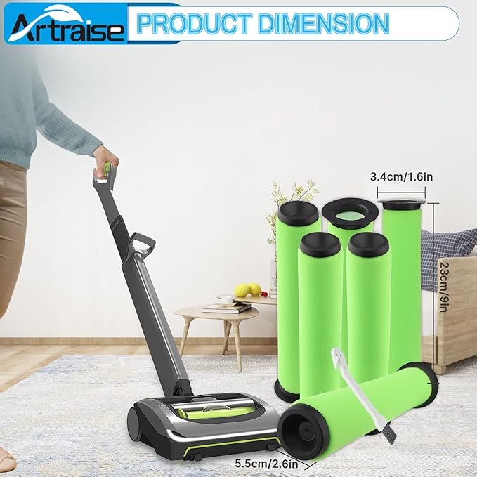 Artraise 6 Packs Filter Replacement for Bissell Air Ram Cordless Vacuum Cleaner, AirRam Filters 1984 2144 21448 19841 19844,Compare to part#1611215