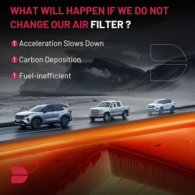 BDFHYK CA11050 Engine Air Filter Compatible with Chrysler Town & Country & Dodge Grand Caravan & Ram C/V & Volkswagen Routan, 2011-2020, Replace# 4861737AA