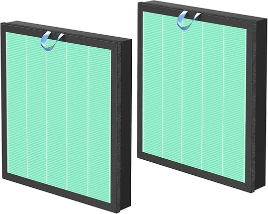 2 Pack Vital 100S Toxin Absorber Replacement Filter for LEVOIT Vital 100S & Vital 100S-P Air Purifier, 3-in-1 with Activated Carbon Filter, 100S-RF-TX, Green