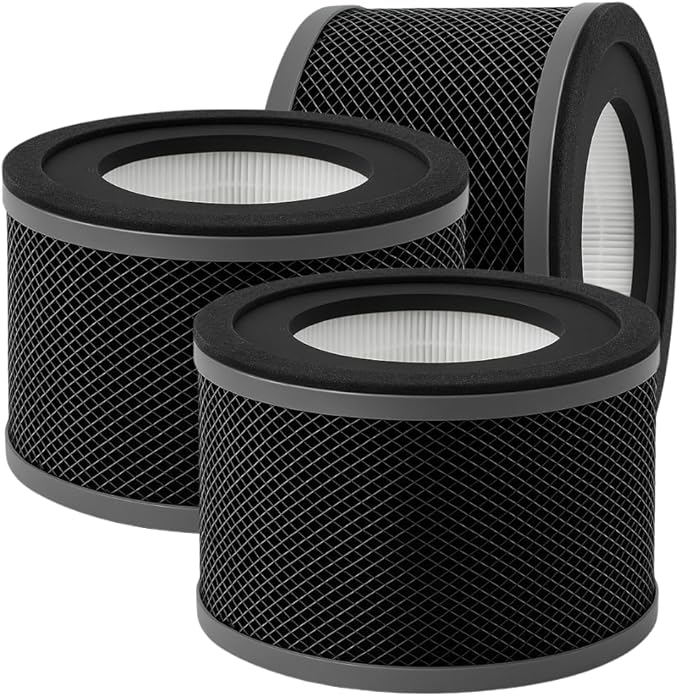 Nispira True HEPA Replacement Filter for Air Purifier, Compatible with Tao Tronics TT-AP001, 3 Packs
