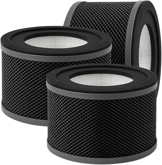 Nispira True HEPA Replacement Filter for Air Purifier, Compatible with Tao Tronics TT-AP001, 3 Packs